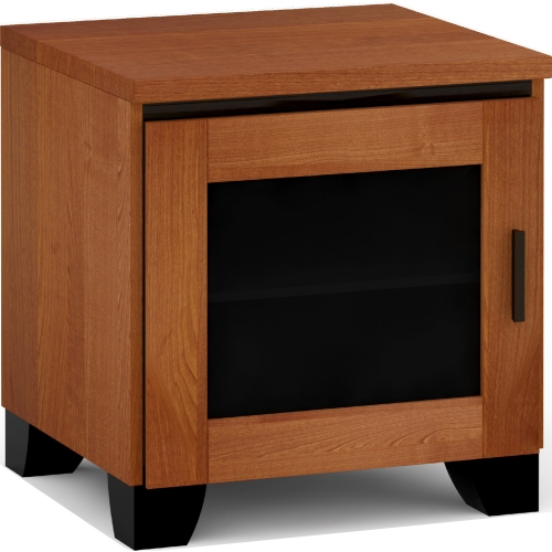 Elba 217 AV Cabinet in American Cherry w/ Smoked Glass